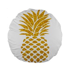 Pineapple Glitter Gold Yellow Fruit Standard 15  Premium Round Cushions by Alisyart
