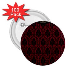 Elegant Black And Red Damask Antique Vintage Victorian Lace Style 2 25  Buttons (100 Pack)  by yoursparklingshop