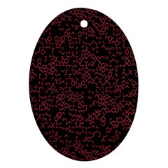 Random Pink Black Red Oval Ornament (two Sides) by Alisyart