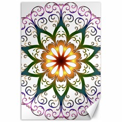 Prismatic Flower Floral Star Gold Green Purple Canvas 20  X 30   by Alisyart