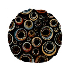 Seamless Cubes Texture Circle Black Orange Red Color Rainbow Standard 15  Premium Flano Round Cushions by Alisyart