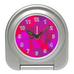 Voronoi Pink Purple Travel Alarm Clocks Front