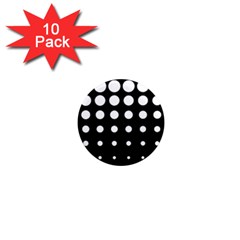 Circle Masks White Black 1  Mini Magnet (10 Pack)  by Alisyart
