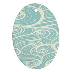 Blue Waves Ornament (oval) by Alisyart