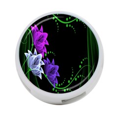 Neon Flowers Floral Rose Light Green Purple White Pink Sexy 4-port Usb Hub (two Sides)  by Alisyart