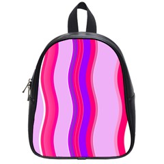 Pink Wave Purple Line Light School Bags (small)  by Alisyart
