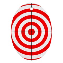 Sniper Focus Target Round Red Oval Ornament (two Sides) by Alisyart