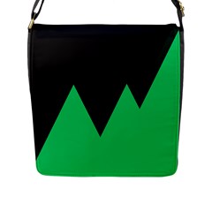 Soaring Mountains Nexus Black Green Flap Messenger Bag (l)  by Alisyart