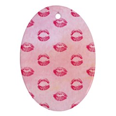 Watercolor Kisses Patterns Ornament (oval) by TastefulDesigns