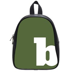 Square Alphabet Green White Sign School Bags (small)  by Alisyart