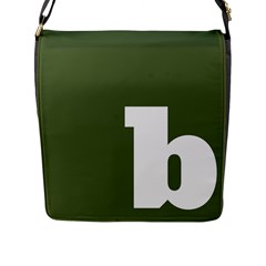 Square Alphabet Green White Sign Flap Messenger Bag (l)  by Alisyart