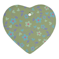 Floral Pattern Heart Ornament (two Sides) by Valentinaart