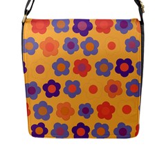 Floral Pattern Flap Messenger Bag (l)  by Valentinaart