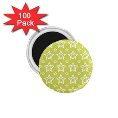 Star Yellow White Line Space 1 75  Magnets (100 Pack)  by Alisyart