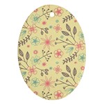 Seamless Spring Flowers Patterns Oval Ornament (Two Sides) Back