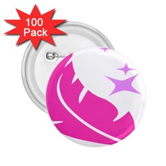 Bird Feathers Star Pink 2 25  Buttons (100 Pack)  by Alisyart