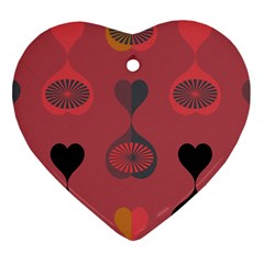 Heart Love Fan Circle Pink Blue Black Orange Heart Ornament (two Sides) by Alisyart