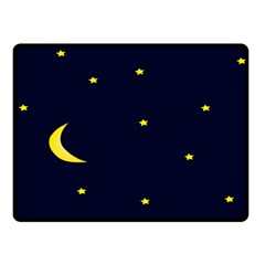 Moon Dark Night Blue Sky Full Stars Light Yellow Double Sided Fleece Blanket (small)  by Alisyart