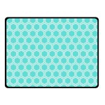 Plaid Circle Blue Wave Double Sided Fleece Blanket (Small)  45 x34  Blanket Back