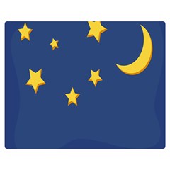 Starry Star Night Moon Blue Sky Light Yellow Double Sided Flano Blanket (medium)  by Alisyart
