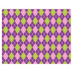 Plaid Triangle Line Wave Chevron Green Purple Grey Beauty Argyle Double Sided Flano Blanket (medium)  by Alisyart