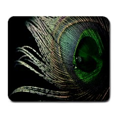 Feather Peacock Drops Green Large Mousepads by Simbadda