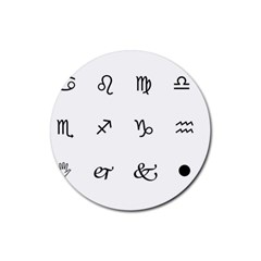 Set Of Black Web Dings On White Background Abstract Symbols Rubber Coaster (round)  by Amaryn4rt