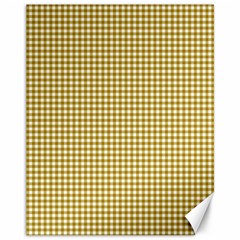 Golden Yellow Tablecloth Plaid Line Canvas 11  X 14   by Alisyart