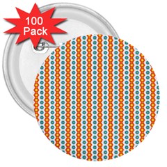 Sunflower Orange Gold Blue Floral 3  Buttons (100 Pack)  by Alisyart