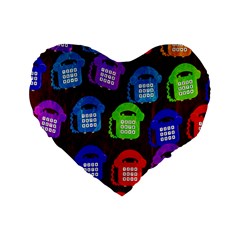 Grunge Telephone Background Pattern Standard 16  Premium Heart Shape Cushions by Amaryn4rt