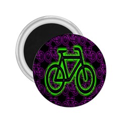 Bike Graphic Neon Colors Pink Purple Green Bicycle Light 2 25  Magnets by Alisyart