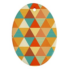 Triangles Pattern  Oval Ornament (two Sides) by TastefulDesigns