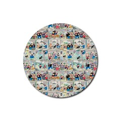 Old Comic Strip Rubber Round Coaster (4 Pack)  by Valentinaart