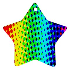 Comic Strip Dots Circle Rainbow Star Ornament (two Sides) by Alisyart