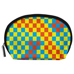 Optical Illusions Plaid Line Yellow Blue Red Flag Accessory Pouches (large)  by Alisyart