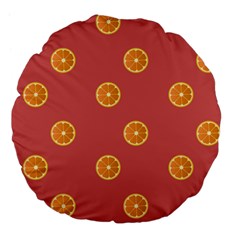 Oranges Lime Fruit Red Circle Large 18  Premium Flano Round Cushions by Alisyart