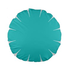 Turquoise Flower Blue Standard 15  Premium Round Cushions by Alisyart