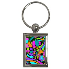 Abstract Art Squiggly Loops Multicolored Key Chains (rectangle)  by EDDArt
