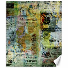 Old Newspaper And Gold Acryl Painting Collage Canvas 20  X 24   by EDDArt