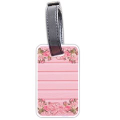 Pink Peony Outline Romantic Luggage Tags (one Side)  by Simbadda