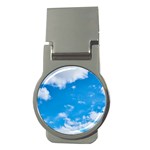 Sky Blue Clouds Nature Amazing Money Clips (Round)  Front