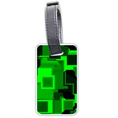 Green Cyber Glow Pattern Luggage Tags (one Side)  by Simbadda