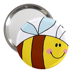 Animals Bee Wasp Smile Face 3  Handbag Mirrors by Alisyart