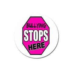 Bullying Stops Here Pink Sign Magnet 3  (round) by Alisyart