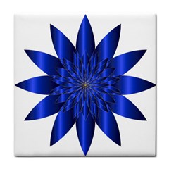 Chromatic Flower Blue Star Face Towel by Alisyart