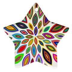 Chromatic Flower Petals Rainbow Star Ornament (two Sides) by Alisyart