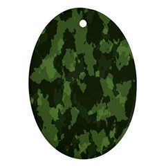 Camouflage Green Army Texture Ornament (oval) by Simbadda