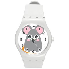 Mouse Grey Face Round Plastic Sport Watch (m) by Alisyart
