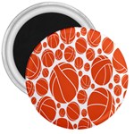 Basketball Ball Orange Sport 3  Magnets Front