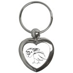 Helpless Bird Sketch Up Drawing Key Chains (Heart)  Front